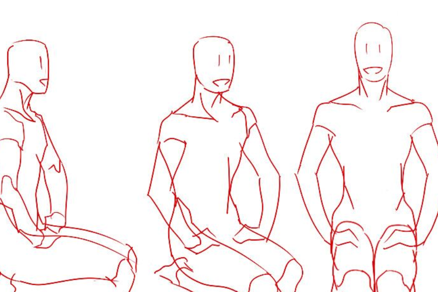 person kneeling sketch reference