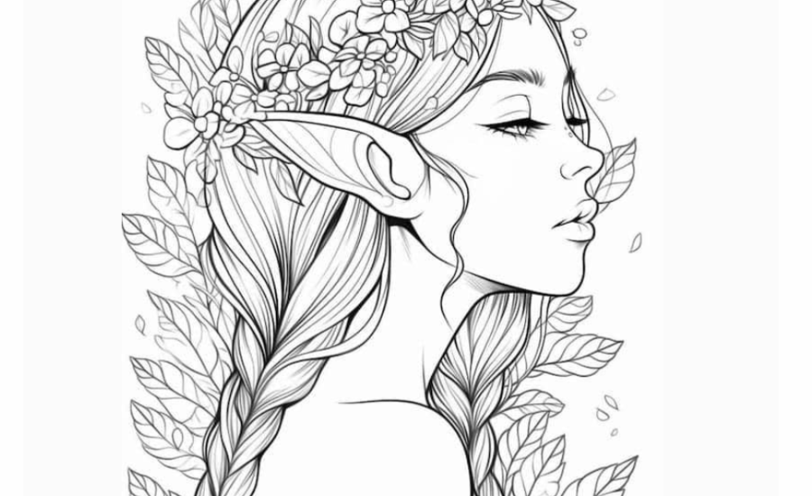 Simple Fairy Elf to Print for Free